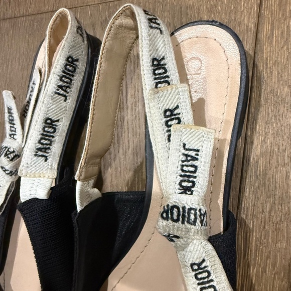 Dior Black and Cream Slingback Heels - Picture 8 of 10